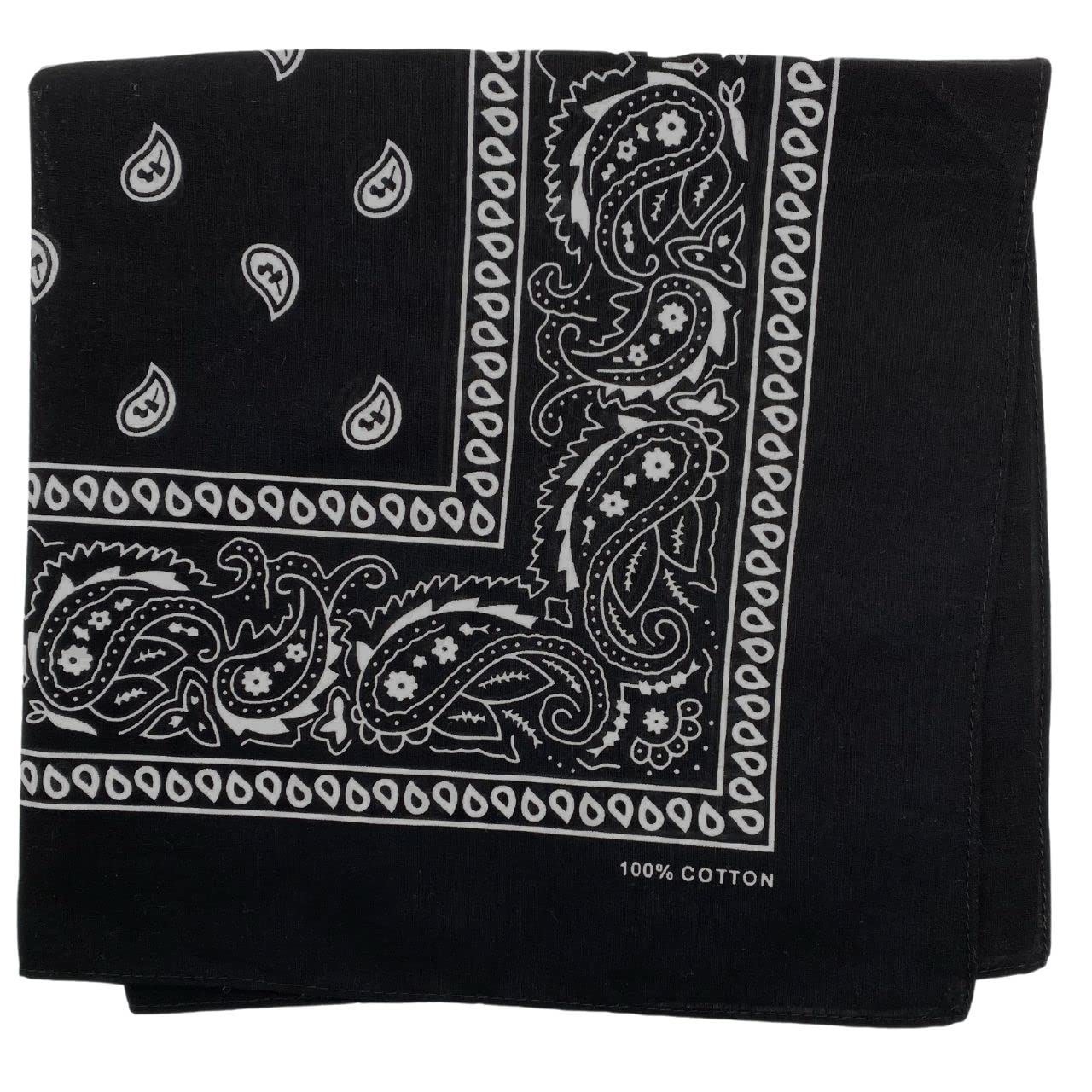 100% Cotton Bandana Black