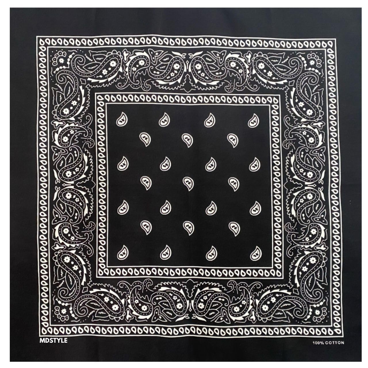 100% Cotton Bandana Black