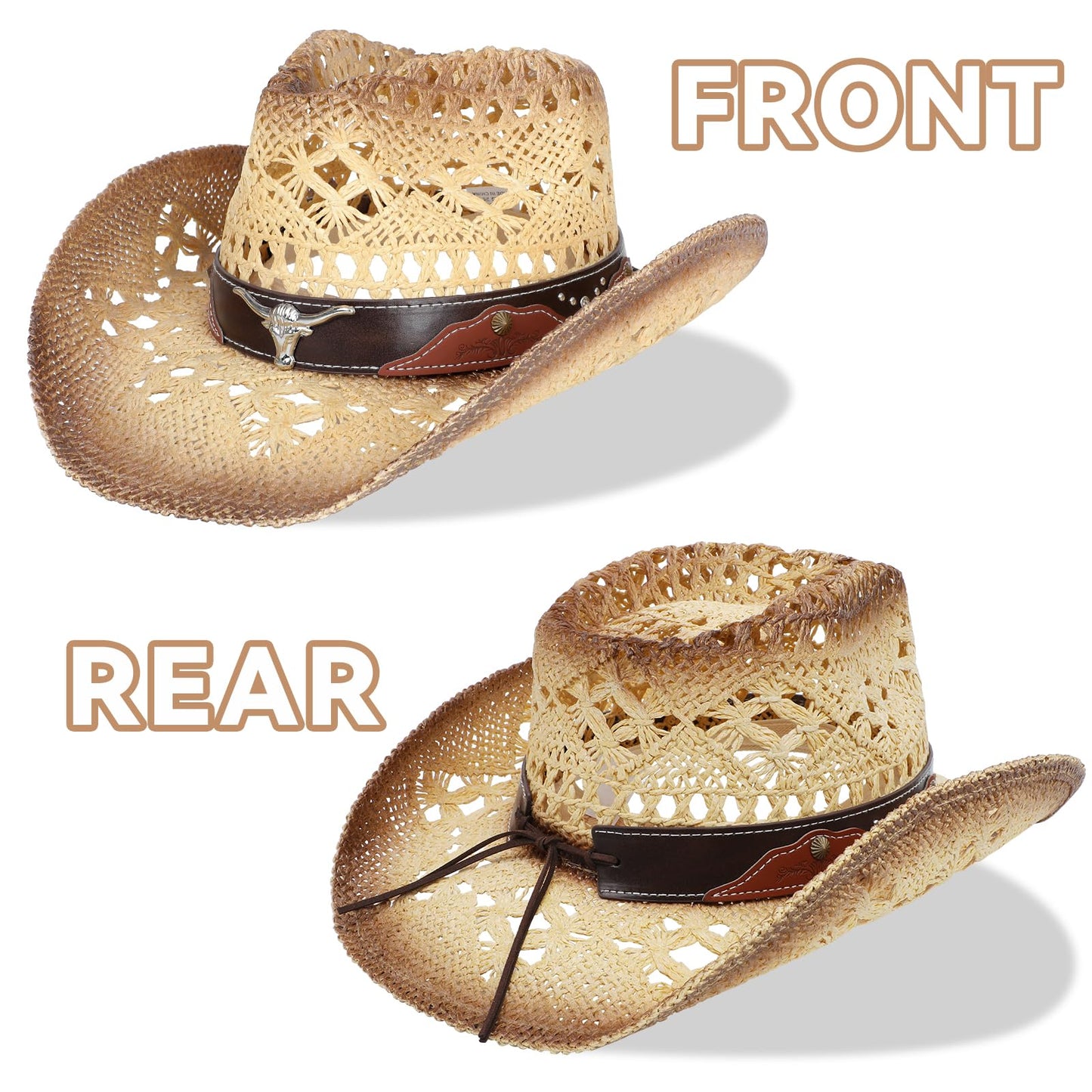 Cowboy/CowGirl Hat Beige & Coffee,with 100% Paper