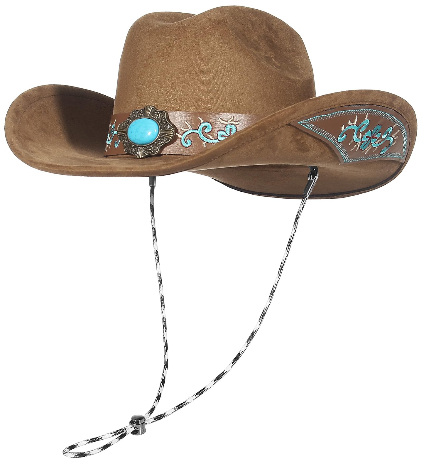 Embroidered Cowboy/CowGril Hat - Brown