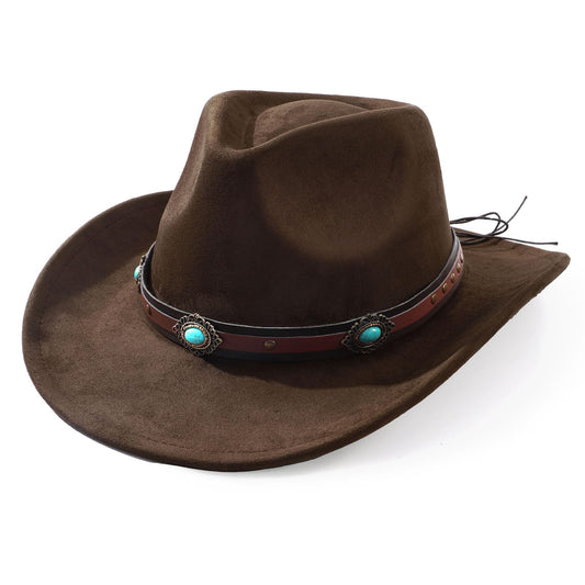 Cowboy/Cowgril Hat,Blue Beads-coffee