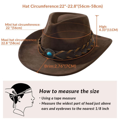 Cowboy/Cowgril Hat,Blue Beads-coffee