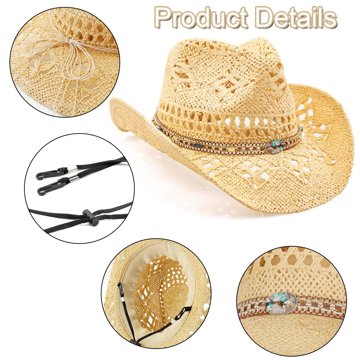 Cowboy/Cowgirl Hat Beige,with 100% Paper
