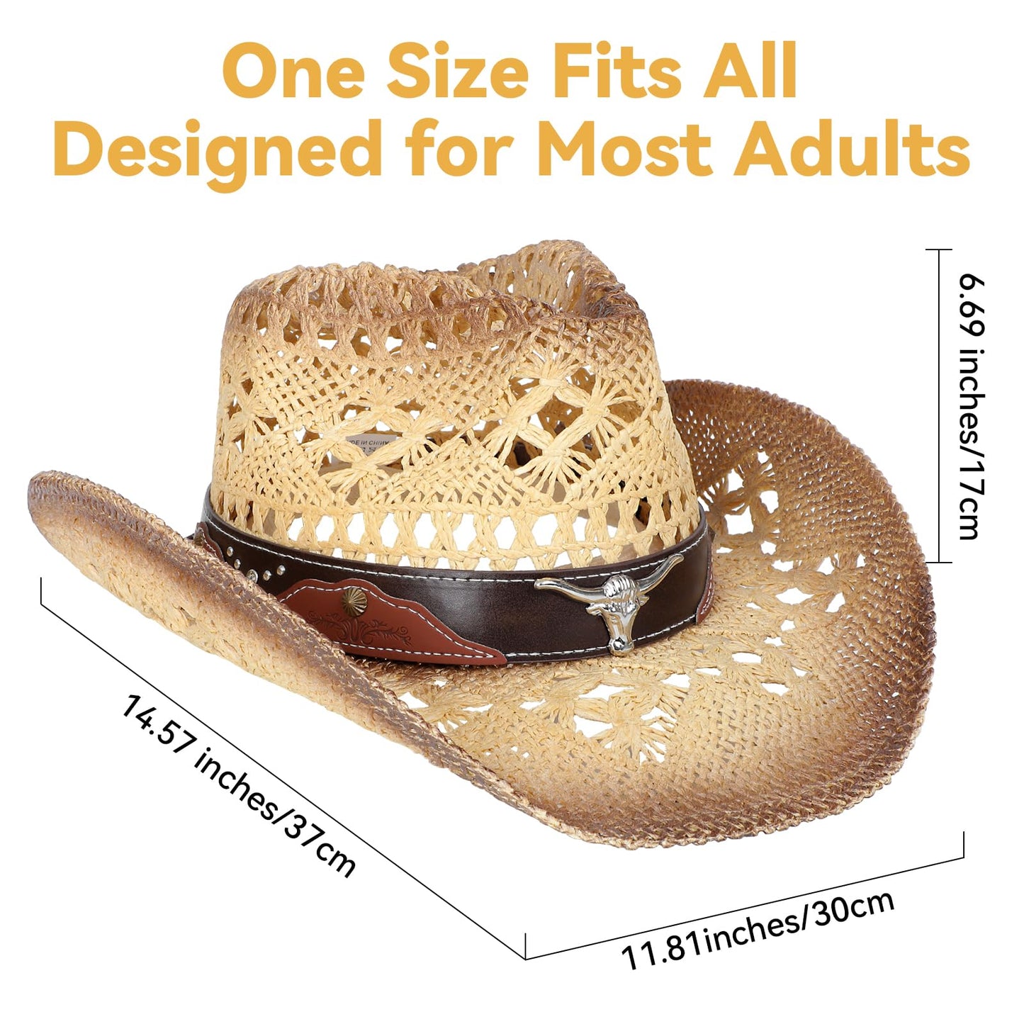 Cowboy/CowGirl Hat Beige & Coffee,with 100% Paper