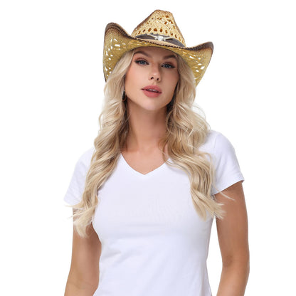 Cowboy/CowGirl Hat Beige & Coffee,with 100% Paper