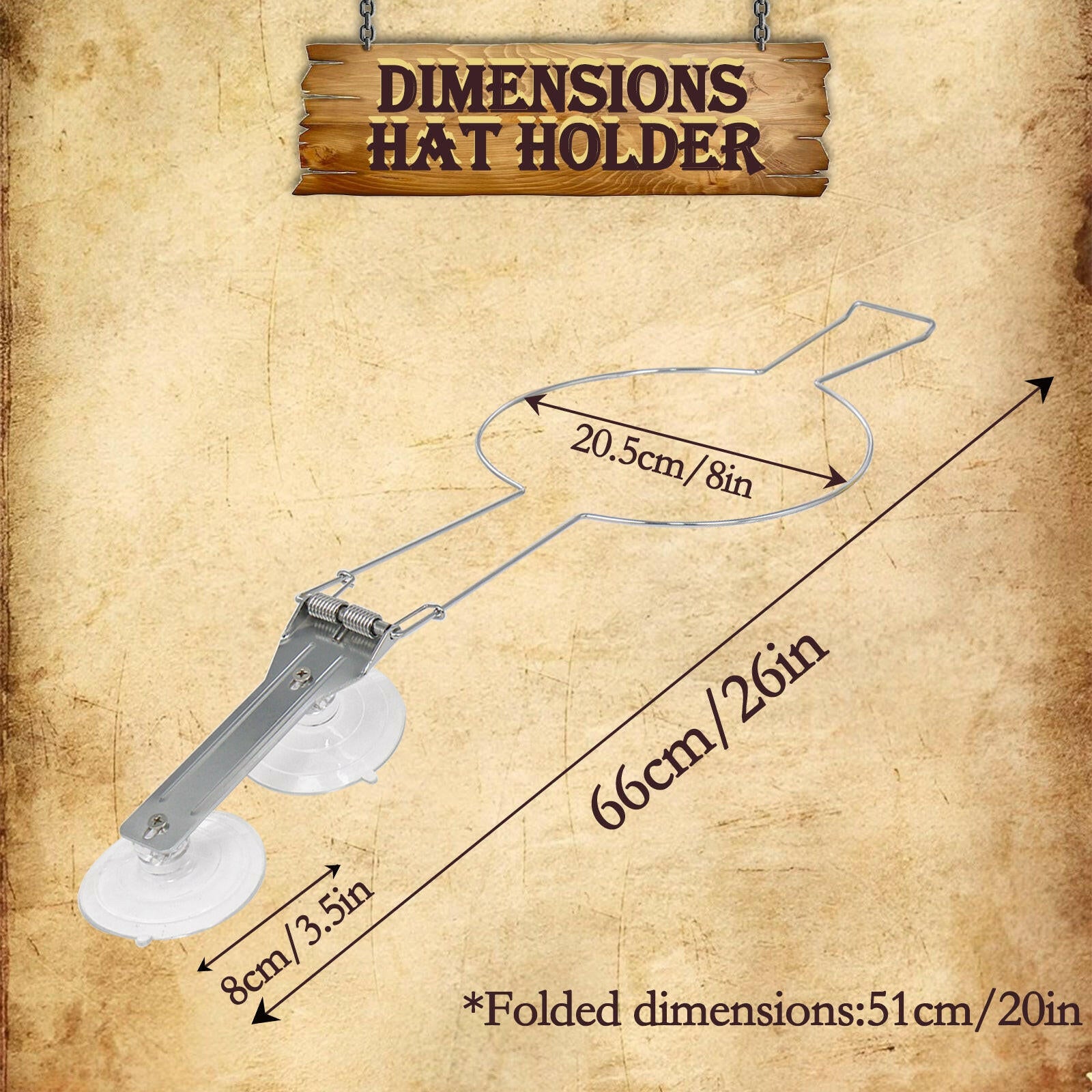 Metal Hat Rack With Suction Cups.