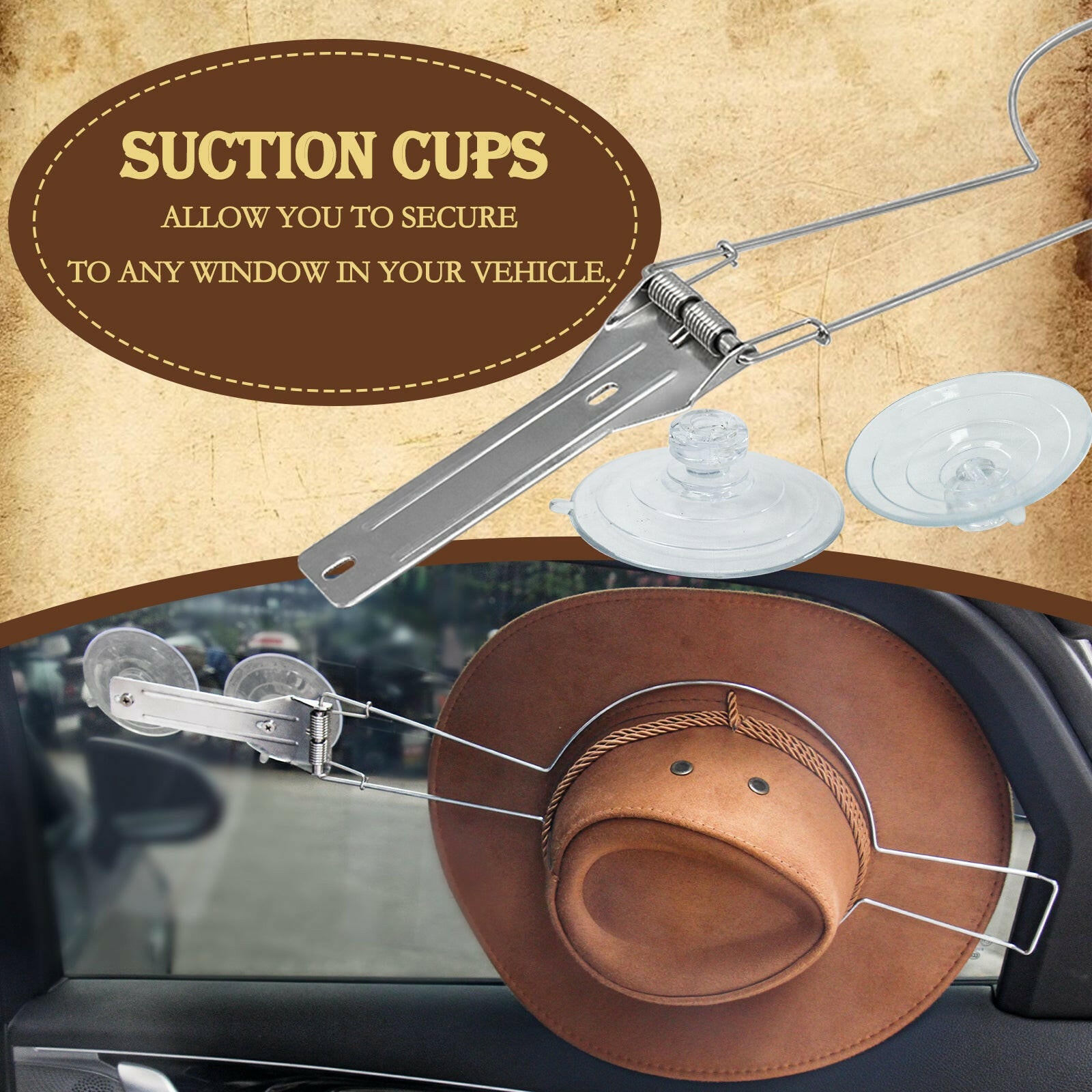 Metal Hat Rack With Suction Cups.