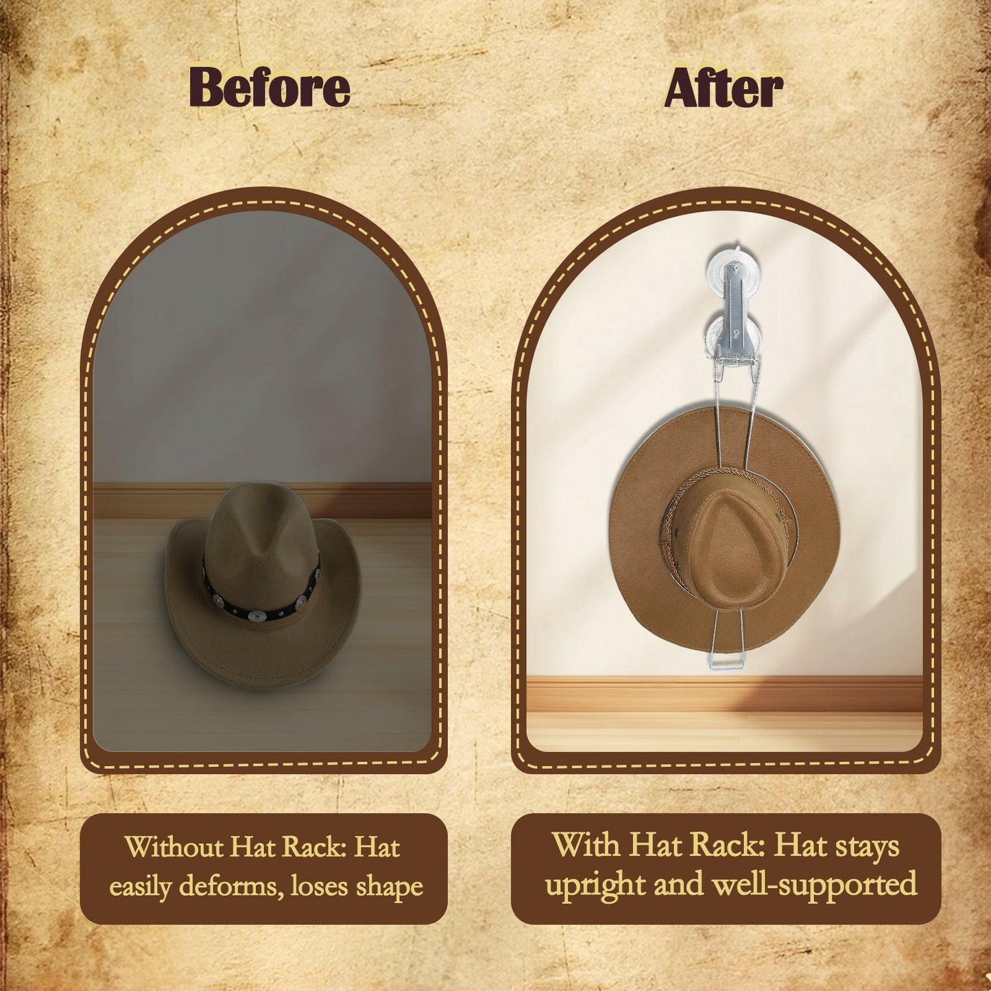 Metal Hat Rack With Suction Cups.