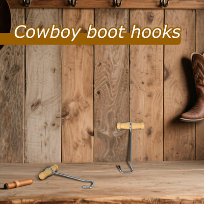 Cowboy Boot Hooks for Men and Women - Boot Puller for Cowboy Boots with Short Handles.